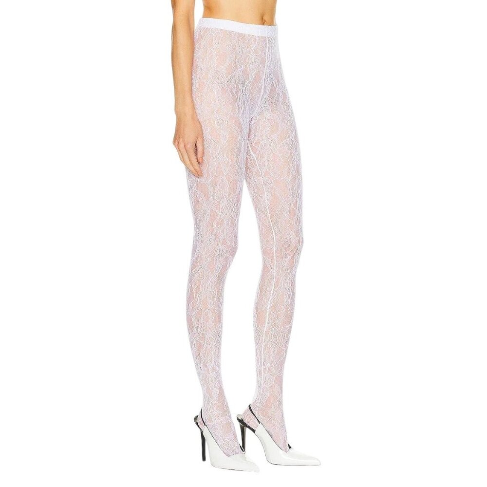 WARDROBE.NYC Lace Tights in Off White New Womens Nylons Pantyhose - Picture 4 of 16